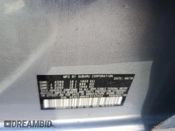 ✅ 2019 Subaru Impreza Special Sports • VIN: 4S3GTAM66K3737554 • Lot: 82645405. Wystawiony na Copart z przebiegiem 36 203 mil. Bezpłatny archiwum sprzedaży aukcyjnych z USA i szczegółowy raport historii pojazdu na DreamBid. Zdjęcie 13.