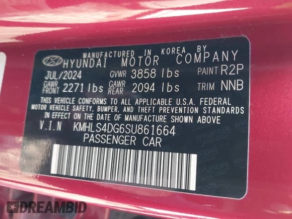 ✅ 2025 Hyundai Elantra SEL Convenience • VIN: KMHLS4DG6SU861664 • Lot: 43667880. Listed on IAAI with 31,613 mi. Free auction sales archive from the USA and detailed vehicle history report at DreamBid. Image 9.