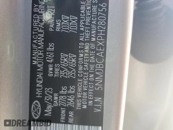 ✅ 2023 Hyundai Tucson SEL • VIN: 5NMJBCAEXPH280756 • Lot: 70143614. Wystawiony na Copart z przebiegiem 18 876 mil. Bezpłatny archiwum sprzedaży aukcyjnych z USA i szczegółowy raport historii pojazdu na DreamBid. Zdjęcie 12.