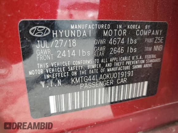 ✅ 2019 Genesis G70 Advanced • VIN: KMTG44LA0KU019191 • Lot: 61679795. Wystawiony na Copart z przebiegiem 31 675 mil. Bezpłatny archiwum sprzedaży aukcyjnych z USA i szczegółowy raport historii pojazdu na DreamBid. Zdjęcie 12.