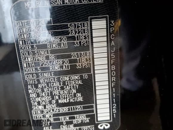 ✅ 2024 Infiniti QX50 Sport • VIN: 3PCAJ5FB0RF111251 • Lot: 74523554. Wystawiony na Copart z przebiegiem 2 563 mil. Bezpłatny archiwum sprzedaży aukcyjnych z USA i szczegółowy raport historii pojazdu na DreamBid. Zdjęcie 14.