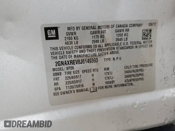 2018 Chevrolet Equinox LS с VIN 2GNAXREV8J6149393, выставлен на аукционе Copart как лот 82287395 с пробегом 93 450 миль миль и Списание • Salvage title. История ставок и продаж доступна на DreamBid. Изображение 12.