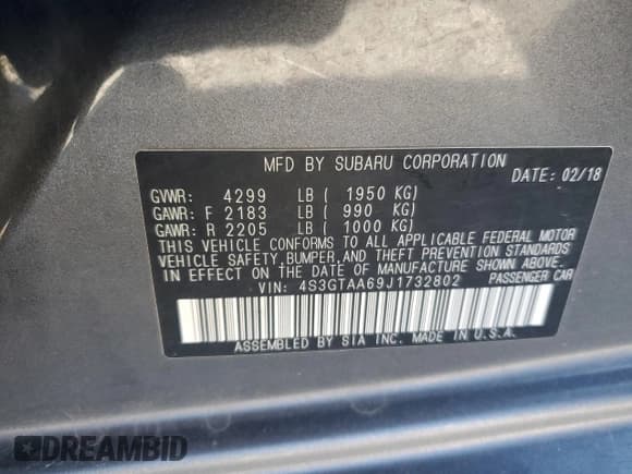 ✅ 2018 Subaru Impreza • VIN: 4S3GTAA69J1732802 • Лот: 86864295. Опубликован ранее на Copart с пробегом 110 659 миль. Бесплатный доступ к архиву аукционных продаж из США и подробный отчёт об истории автомобиля на DreamBid. Изображение 13.