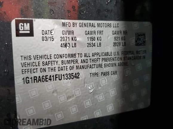 ✅ 2015 Chevrolet Volt • VIN: 1G1RA6E41FU133542 • Lot: 73768524. Wystawiony na Copart z przebiegiem Nie podano. Bezpłatny archiwum sprzedaży aukcyjnych z USA i szczegółowy raport historii pojazdu na DreamBid. Zdjęcie 13.