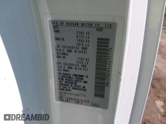 ✅ 2020 Nissan NV200 SV • VIN: 3N6CM0KN4LK697774 • Lot: 43912848. Wystawiony na IAAI z przebiegiem 102 848 mil. Bezpłatny archiwum sprzedaży aukcyjnych z USA i szczegółowy raport historii pojazdu na DreamBid. Zdjęcie 9.