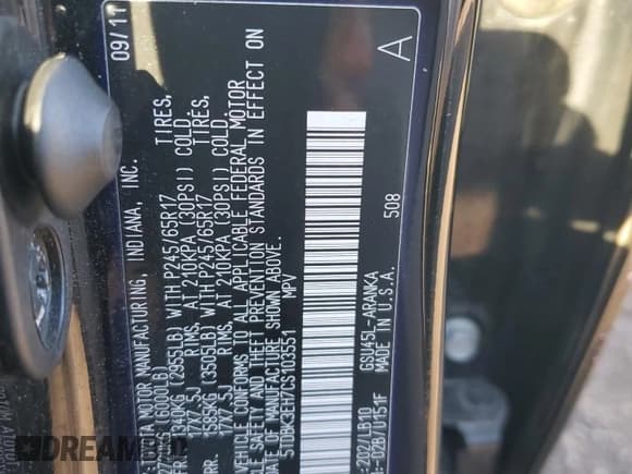 ✅ 2012 Toyota Highlander • VIN: 5TDBK3EH7CS103551 • Lot: 82317405. Wystawiony na Copart z przebiegiem 195 634 mil. Bezpłatny archiwum sprzedaży aukcyjnych z USA i szczegółowy raport historii pojazdu na DreamBid. Zdjęcie 12.