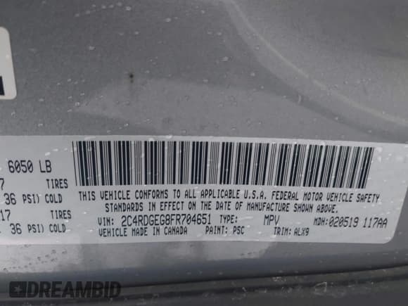 ✅ 2015 Dodge Grand Caravan R/T • VIN: 2C4RDGEG8FR704651 • Лот: 43099278. Опубликован ранее на IAAI с пробегом 187 475 миль. Бесплатный доступ к архиву аукционных продаж из США и подробный отчёт об истории автомобиля на DreamBid. Изображение 18.