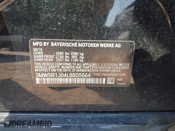 ✅ 2020 BMW 3 Series 330i • VIN: 3MW5R1J04L8B05664 • Lot: 43195890. Wystawiony na IAAI z przebiegiem 93 851 mil. Bezpłatny archiwum sprzedaży aukcyjnych z USA i szczegółowy raport historii pojazdu na DreamBid. Zdjęcie 9.