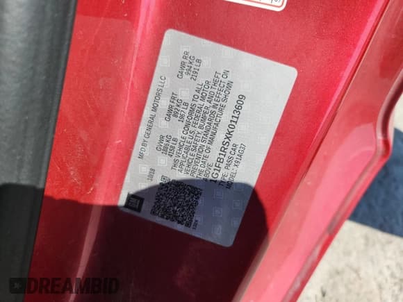 ✅ 2019 Chevrolet Camaro 1LT • VIN: 1G1FB1RSXK0113609 • Лот: 85880285. Опубликован ранее на Copart с пробегом 75 118 миль. Бесплатный доступ к архиву аукционных продаж из США и подробный отчёт об истории автомобиля на DreamBid. Изображение 12.