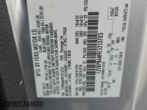 2014 Ford Mustang V6 z VIN 1ZVBP8AM9E5253703, wystawiony jako Copart lot #86166665 z przebiegiem 139 131 mil mil oraz Szkoda całkowita • Salvage title. Historia ofert i sprzedaży dostępna na DreamBid. Obrazek 13.