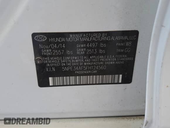 2015 Hyundai Sonata Sport z VIN 5NPE34AF5FH124560, wystawiony jako Copart lot #82008965 z przebiegiem 28 811 mil mil oraz Szkoda całkowita • Salvage title. Historia ofert i sprzedaży dostępna na DreamBid. Obrazek 12.