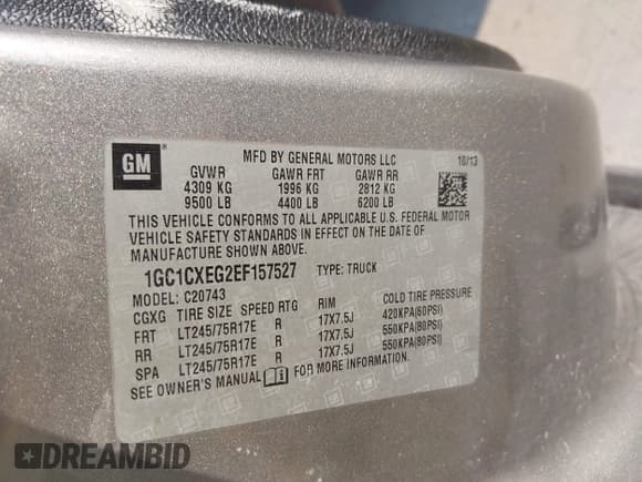 ✅ 2014 Chevrolet Silverado 2500HD LT • VIN: 1GC1CXEG2EF157527 • Lot: 43209361. Listed on IAAI with 193,310 mi. Free auction sales archive from the USA and detailed vehicle history report at DreamBid. Image 9.