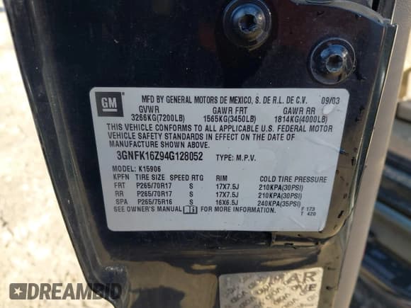 ✅ 2004 Chevrolet Suburban Z71 • VIN: 3GNFK16Z94G128052 • Лот: 41616545. Опубликован ранее на IAAI с пробегом 302 271 миль. Бесплатный доступ к архиву аукционных продаж из США и подробный отчёт об истории автомобиля на DreamBid. Изображение 9.