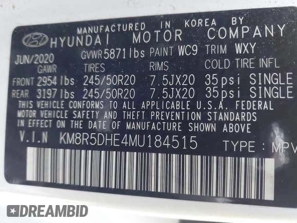 ✅ 2021 Hyundai Palisade Limited • VIN: KM8R5DHE4MU184515 • Лот: 41125581. Опубликован ранее на IAAI с пробегом 150 990 миль. Бесплатный доступ к архиву аукционных продаж из США и подробный отчёт об истории автомобиля на DreamBid. Изображение 9.
