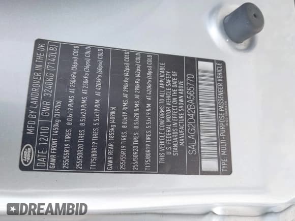 ✅ 2011 Land Rover LR4 HSE • VIN: SALAG2D42BA565770 • Lot: 42449944. Listed on IAAI with 144,234 mi. Free auction sales archive from the USA and detailed vehicle history report at DreamBid. Image 9.