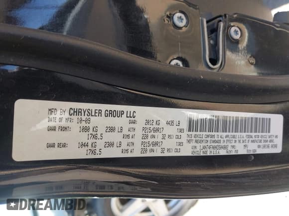 ✅ 2010 Jeep Compass Sport • VIN: 1J4NT4FA0AD504802 • Lot: 42157583. Wystawiony na IAAI z przebiegiem 131 307 mil. Bezpłatny archiwum sprzedaży aukcyjnych z USA i szczegółowy raport historii pojazdu na DreamBid. Zdjęcie 9.