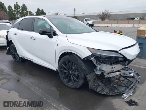 ✅ 2024 Lexus RX 500h F Sport Performance • VIN: 2T2BCMEA4RC016032 • Lot: 41464306. Listed on IAAI with 13,338 mi. Free auction sales archive from the USA and detailed vehicle history report at DreamBid. Image 1.