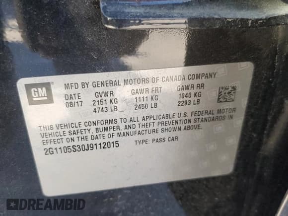 ✅ 2018 Chevrolet Impala LT • VIN: 2G1105S30J9112015 • Лот: 81408244. Опубликован ранее на Copart с пробегом 108 427 миль. Бесплатный доступ к архиву аукционных продаж из США и подробный отчёт об истории автомобиля на DreamBid. Изображение 12.