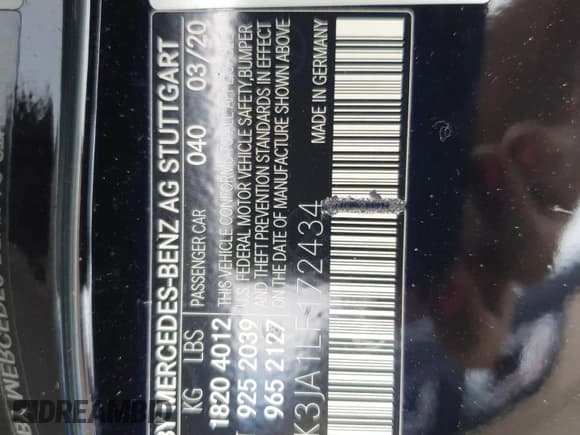 ✅ 2020 Mercedes-Benz SLC 300 • VIN: W1KPK3JA1LF172434 • Lot: 76163764. Listed on Copart with Not provided. Free auction sales archive from the USA and detailed vehicle history report at DreamBid. Image 13.