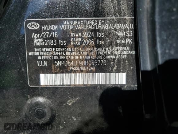 ✅ 2017 Hyundai Elantra Limited • VIN: 5NPD84LF9HH065770 • Lot: 82639415. Listed on Copart with 201,456 mi. Free auction sales archive from the USA and detailed vehicle history report at DreamBid. Image 12.