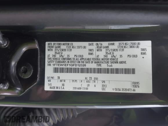 ✅ 2016 Ford F-150 Lariat • VIN: 1FTEW1EF1GFD12326 • Лот: 42054256. Опубликован ранее на IAAI с пробегом 186 680 миль. Бесплатный доступ к архиву аукционных продаж из США и подробный отчёт об истории автомобиля на DreamBid. Изображение 9.