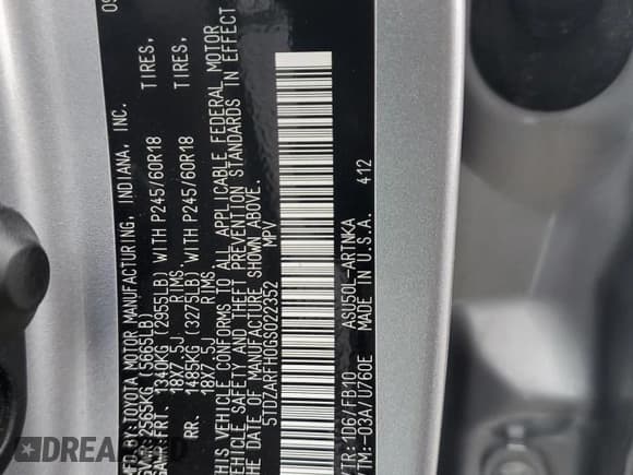 ✅ 2016 Toyota Highlander LE • VIN: 5TDZARFH0GS022352 • Лот: 91905565. Опубликован ранее на Copart с пробегом 131 723 миль. Бесплатный доступ к архиву аукционных продаж из США и подробный отчёт об истории автомобиля на DreamBid. Изображение 14.