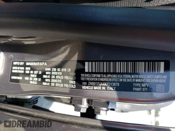 ✅ 2019 Maserati Levante S • VIN: ZN661YUAXKX313879 • Lot: 64864094. Listed on Copart with 52,115 mi. Free auction sales archive from the USA and detailed vehicle history report at DreamBid. Image 13.