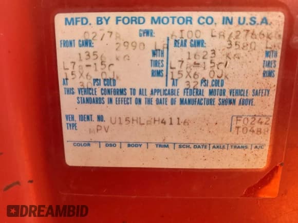 ✅ 1978 Ford Bronco • VIN: U15HLBH4116 • Lot: 71166745. Listed on Copart with 22,168 mi. Free auction sales archive from the USA and detailed vehicle history report at DreamBid. Image 13.