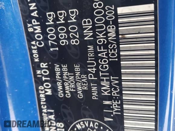 2019 Hyundai Veloster Premium z VIN KMHTG6AF9KU008054, wystawiony jako Copart lot #86195724 z przebiegiem 108 116 mil mil oraz Szkoda całkowita • Salvage title. Historia ofert i sprzedaży dostępna na DreamBid. Obrazek 13.