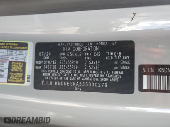 ✅ 2025 Kia Carnival SX Prestige • VIN: KNDNE5KA5S6030279 • Lot: 71822075. Wystawiony na Copart z przebiegiem 25 900 mil. Bezpłatny archiwum sprzedaży aukcyjnych z USA i szczegółowy raport historii pojazdu na DreamBid. Zdjęcie 13.