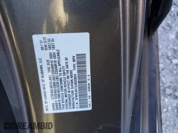 ✅ 2018 Honda Odyssey EX-L • VIN: 5FNRL6H73JB030034 • Лот: 89479725. Опубликован ранее на Copart с пробегом 123 500 миль. Бесплатный доступ к архиву аукционных продаж из США и подробный отчёт об истории автомобиля на DreamBid. Изображение 12.