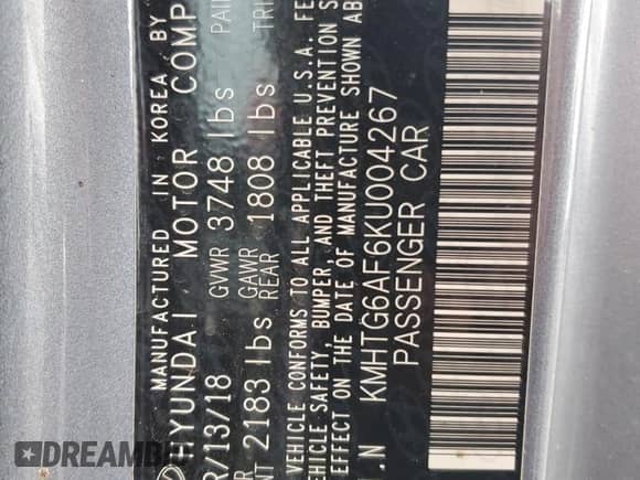 2019 Hyundai Veloster 2.0 z VIN KMHTG6AF6KU004267, wystawiony jako Copart lot #79312134 z przebiegiem 85 125 mil mil oraz Szkoda całkowita • Salvage title. Historia ofert i sprzedaży dostępna na DreamBid. Obrazek 12.