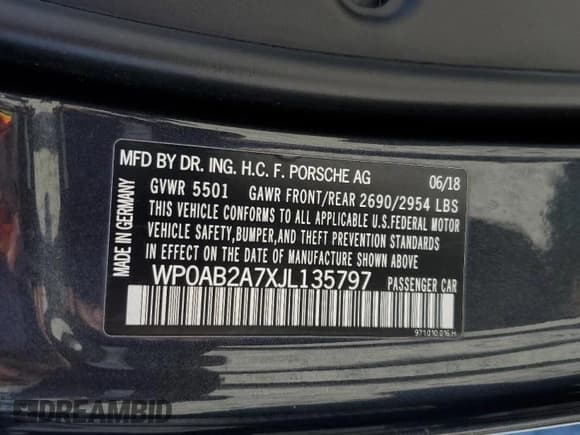 ✅ 2018 Porsche Panamera 4S • VIN: WP0AB2A7XJL135797 • Lot: 86160095. Listed on Copart with 49,205 mi. Free auction sales archive from the USA and detailed vehicle history report at DreamBid. Image 13.