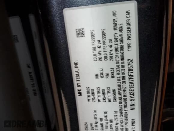 ✅ 2024 Tesla Model 3 • VIN: 5YJ3E1EA7RF785752 • Lot: 87461925. Wystawiony na Copart z przebiegiem 18 662 mil. Bezpłatny archiwum sprzedaży aukcyjnych z USA i szczegółowy raport historii pojazdu na DreamBid. Zdjęcie 12.