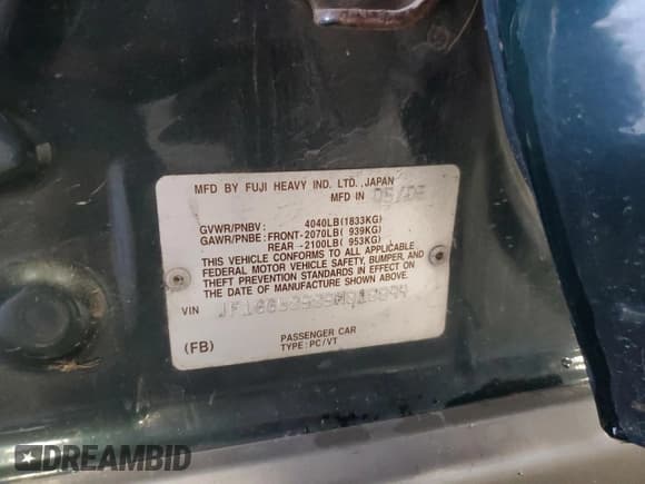 ✅ 2005 Subaru Impreza Outback • VIN: JF1GG68585H818894 • Lot: 70906405. Wystawiony na Copart z przebiegiem 88 369 mil. Bezpłatny archiwum sprzedaży aukcyjnych z USA i szczegółowy raport historii pojazdu na DreamBid. Zdjęcie 12.