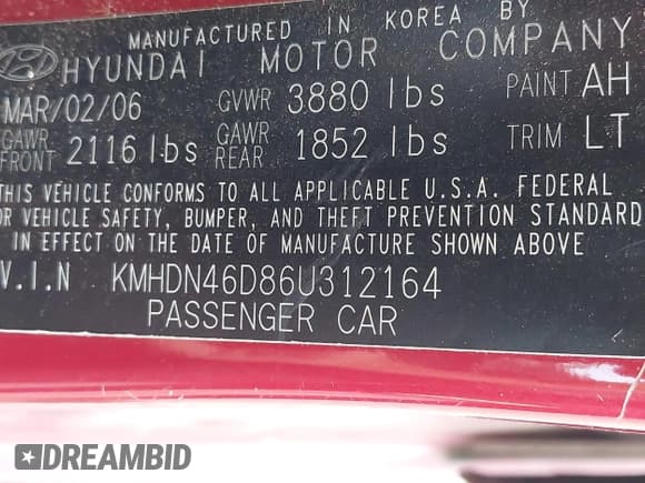 ✅ 2006 Hyundai Elantra GLS • VIN: KMHDN46D86U312164 • Lot: 42890544. Wystawiony na IAAI z przebiegiem 98 275 mil. Bezpłatny archiwum sprzedaży aukcyjnych z USA i szczegółowy raport historii pojazdu na DreamBid. Zdjęcie 9.