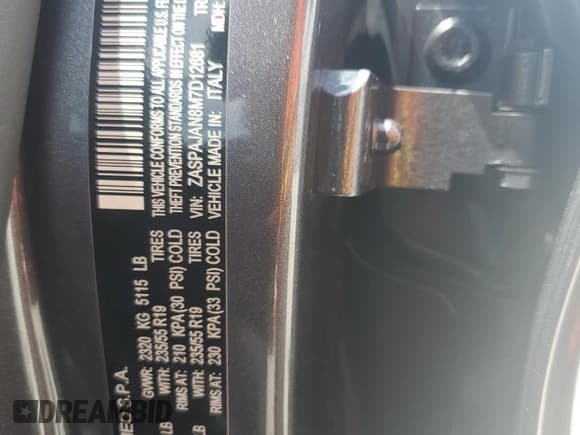 ✅ 2021 Alfa Romeo Stelvio • VIN: ZASPAJAN8M7D12681 • Лот: 58557785. Опубликован ранее на Copart с пробегом Не указан. Бесплатный доступ к архиву аукционных продаж из США и подробный отчёт об истории автомобиля на DreamBid. Изображение 12.