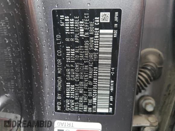 ✅ 2018 Honda Clarity Touring • VIN: JHMZC5F35JC013029 • Лот: 43961013. Опубликован ранее на Copart с пробегом 93 397 миль. Бесплатный доступ к архиву аукционных продаж из США и подробный отчёт об истории автомобиля на DreamBid. Изображение 12.