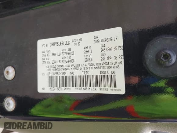 ✅ 2008 Dodge 1500 ST • VIN: 1D7HU18298J145214 • Лот: 43149456. Опубликован ранее на IAAI с пробегом 178 385 миль. Бесплатный доступ к архиву аукционных продаж из США и подробный отчёт об истории автомобиля на DreamBid. Изображение 9.