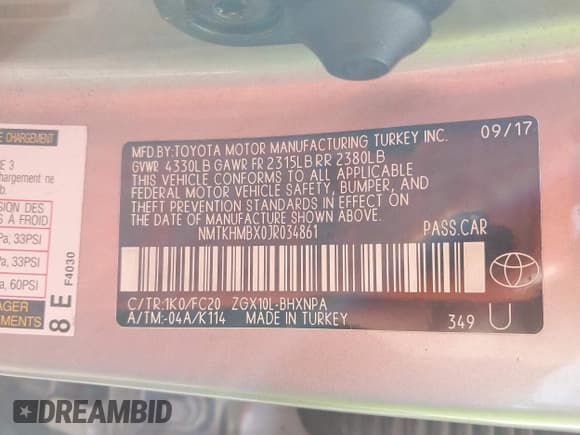 ✅ 2018 Toyota C-HR XLE • VIN: NMTKHMBX0JR034861 • Lot: 43940131. Wystawiony na IAAI z przebiegiem 120 668 mil. Bezpłatny archiwum sprzedaży aukcyjnych z USA i szczegółowy raport historii pojazdu na DreamBid. Zdjęcie 9.