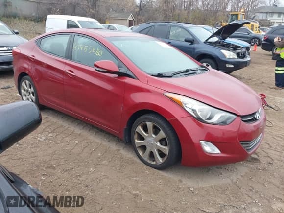 ✅ 2013 Hyundai Elantra GLS • VIN: KMHDH4AE7DU721485 • Lot: 43752080. Listed on IAAI with 119,234 mi. Free auction sales archive from the USA and detailed vehicle history report at DreamBid. Image 1.