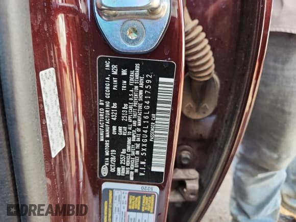 ✅ 2020 Kia Optima EX Premium • VIN: 5XXGU4L16LG417592 • Лот: 81268605. Опубликован ранее на Copart с пробегом 59 790 миль. Бесплатный доступ к архиву аукционных продаж из США и подробный отчёт об истории автомобиля на DreamBid. Изображение 12.