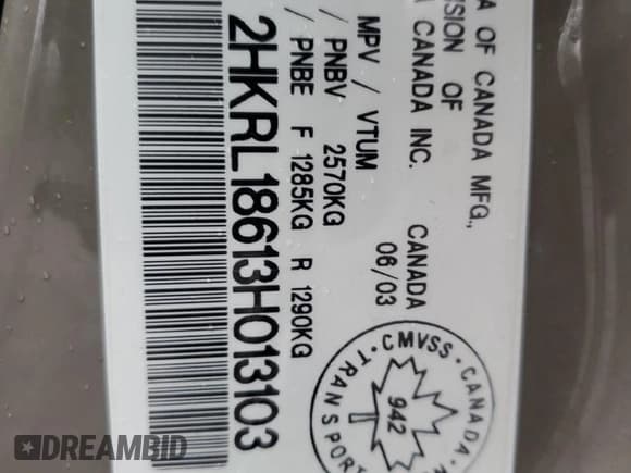 ✅ 2003 Honda Odyssey EX • VIN: 2HKRL18613H013103 • Lot: 90668365. Wystawiony na Copart z przebiegiem 301 152 mil. Bezpłatny archiwum sprzedaży aukcyjnych z USA i szczegółowy raport historii pojazdu na DreamBid. Zdjęcie 14.