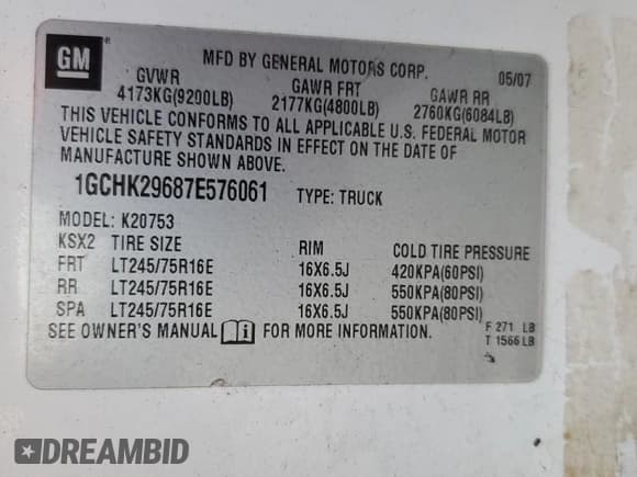 ✅ 2007 Chevrolet Silverado 2500HD 2LT • VIN: 1GCHK29687E576061 • Lot: 82683794. Listed on Copart with 166,016 mi. Free auction sales archive from the USA and detailed vehicle history report at DreamBid. Image 12.