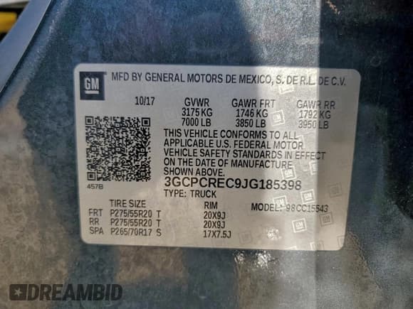 ✅ 2018 Chevrolet Silverado 1500 LT • VIN: 3GCPCREC9JG185398 • Lot: 93302655. Wystawiony na Copart z przebiegiem 91 661 mil. Bezpłatny archiwum sprzedaży aukcyjnych z USA i szczegółowy raport historii pojazdu na DreamBid. Zdjęcie 12.