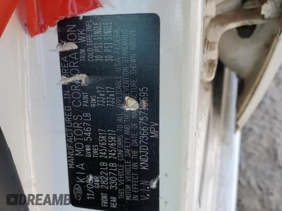 ✅ 2007 Kia Sorento LX • VIN: KNDJD736675710695 • Lot: 63433115. Listed on Copart with 215,182 mi. Free auction sales archive from the USA and detailed vehicle history report at DreamBid. Image 12.