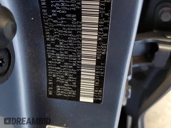 ✅ 2025 Toyota Corolla LE • VIN: 5YFB4MDE9SP253062 • Лот: 87479765. Опубликован ранее на Copart с пробегом 27 955 миль. Бесплатный доступ к архиву аукционных продаж из США и подробный отчёт об истории автомобиля на DreamBid. Изображение 13.