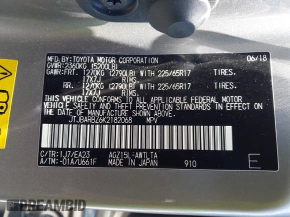 ✅ 2019 Lexus NX 300 • VIN: JTJBARBZ6K2182068 • Lot: 42564132. Listed on IAAI with 46,337 mi. Free auction sales archive from the USA and detailed vehicle history report at DreamBid. Image 9.