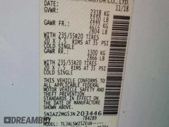 ✅ 2018 Nissan Murano S • VIN: 5N1AZ2MG5JN203446 • Lot: 84018235. Wystawiony na Copart z przebiegiem 70 144 mil. Bezpłatny archiwum sprzedaży aukcyjnych z USA i szczegółowy raport historii pojazdu na DreamBid. Zdjęcie 14.