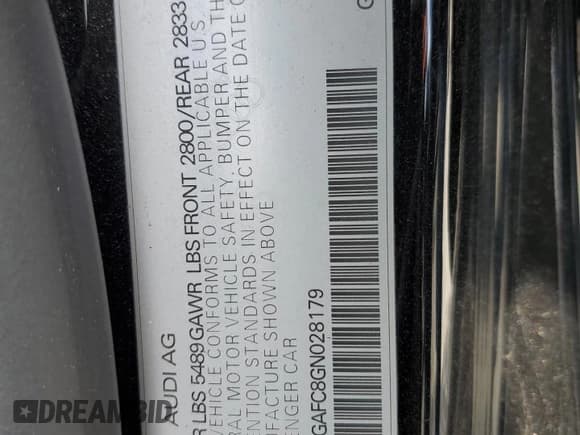 ✅ 2016 Audi A7 Prestige • VIN: WAU2GAFC8GN028179 • Lot: 70657475. Listed on Copart with 170,679 mi. Free auction sales archive from the USA and detailed vehicle history report at DreamBid. Image 12.